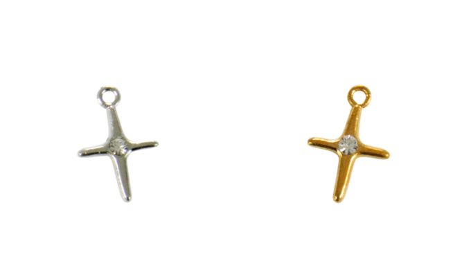 ΜΕΤΑΛΛΙΚΟΣ ΣΤΑΥΡΟΣ ΠΕΤΡΑ 1.1cm x 1.6cm 0517987 /50 ΤΕΜΑΧΙΑ