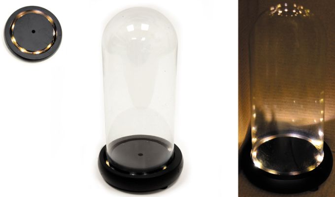 ΚΑΜΠΑΝΑ ΓΥΑΛΙΝΗ ΜΕ LED ΜΕΓΑΛΗ 20cm 0503264