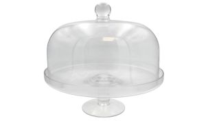 ΓΥΑΛΙΝΗ ΤΟΥΡΤΙΕΡΑ ΜΕ ΚΑΠΑΚΙ 30cm 0503448