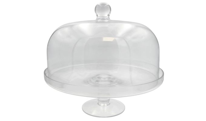 ΓΥΑΛΙΝΗ ΤΟΥΡΤΙΕΡΑ ΜΕ ΚΑΠΑΚΙ 30cm 0503448