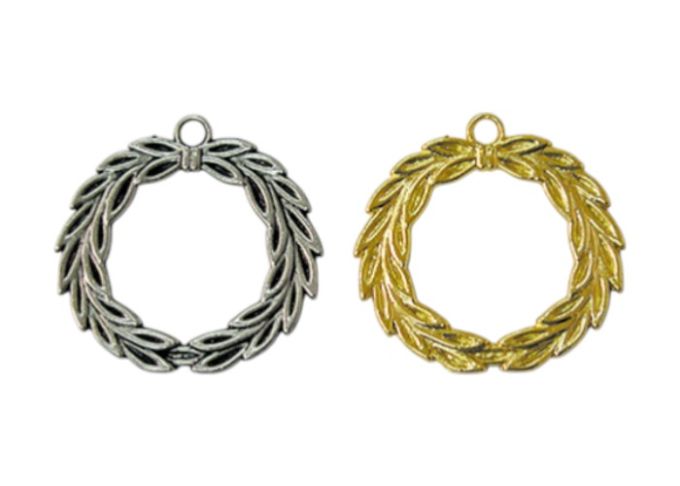 ΜΕΤΑΛΛΙΚΟ ΣΤΕΦΑΝΙ ΣΤΡΟΓΓ. ΦΥΛΛΟ ΕΛΙΑΣ 40mm x 41mm 0517367 50 ΤΕΜΑΧΙΑ