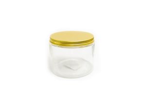 ΒΑΖΑΚΙ ΓΥΑΛΙΝΟ 9.3cm x 6.5cm ΧΡΥΣΟ ΒΙΔΩΤΟ ΚΑΠΑΚΙ 250ml 0503324