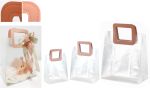 ΤΣΑΝΤΑ ΔΙΑΦΑΝΗ PVC ΜΕ ΔΕΡΜΑΤΙΝΑ ΧΕΡΟΥΛΙΑ 21cm x 22cm x 11cm 0402337