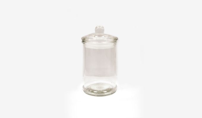 ΒΑΖΟ ΓΥΑΛΙΝΟ ΜΕ ΚΑΠΑΚΙ ΜΙΚΡΟ 6cm x 11cm 0503241
