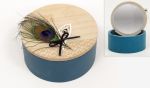 ΞΥΛΙΝΗ ΜΠΙΖΟΥΤΙΕΡΑ ΣΤΡΟΓΓΥΛΗ ΠΑΓΩΝΙ 13.5cm x 13.5cm x 6cm WH17-726 0621091