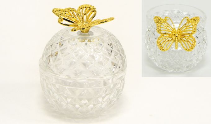 ΦΟΝΤΑΝΙΕΡΑ ΓΥΑΛΙΝΗ ΜΕ ΧΡΥΣΗ ΠΕΤΑΛΟΥΔΑ 8cm x 10.5cm FH-CY2211 0503286