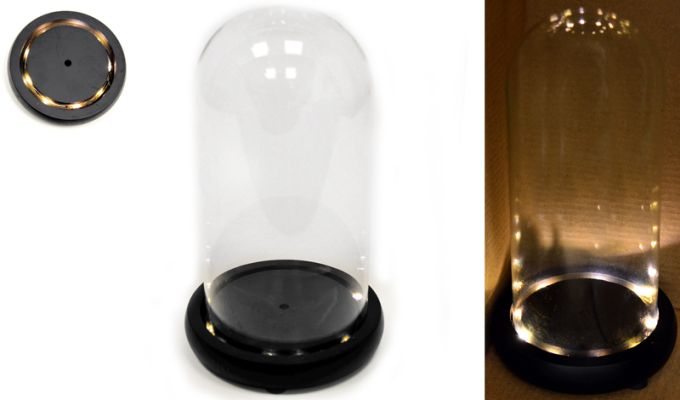 ΚΑΜΠΑΝΑ ΓΥΑΛΙΝΗ ΜΕ LED ΜΙΚΡΗ 18cm 0503263