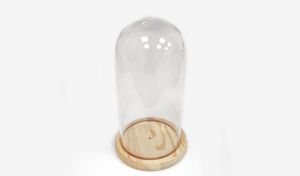 ΚΑΜΠΑΝΑ ΓΥΑΛΙΝΗ ΣΕ ΞΥΛΙΝΗ ΒΑΣΗ 18cm 1 ΤΕΜΑΧΙΟ