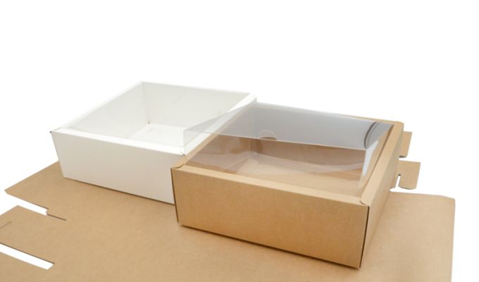 ΧΑΡΤΙΝΟ ΚΟΥΤΙ ME KAΠΑΚΙ ΖΕΛΑΤΙΝΑ 20cm x 20cm x 7cm 0402231